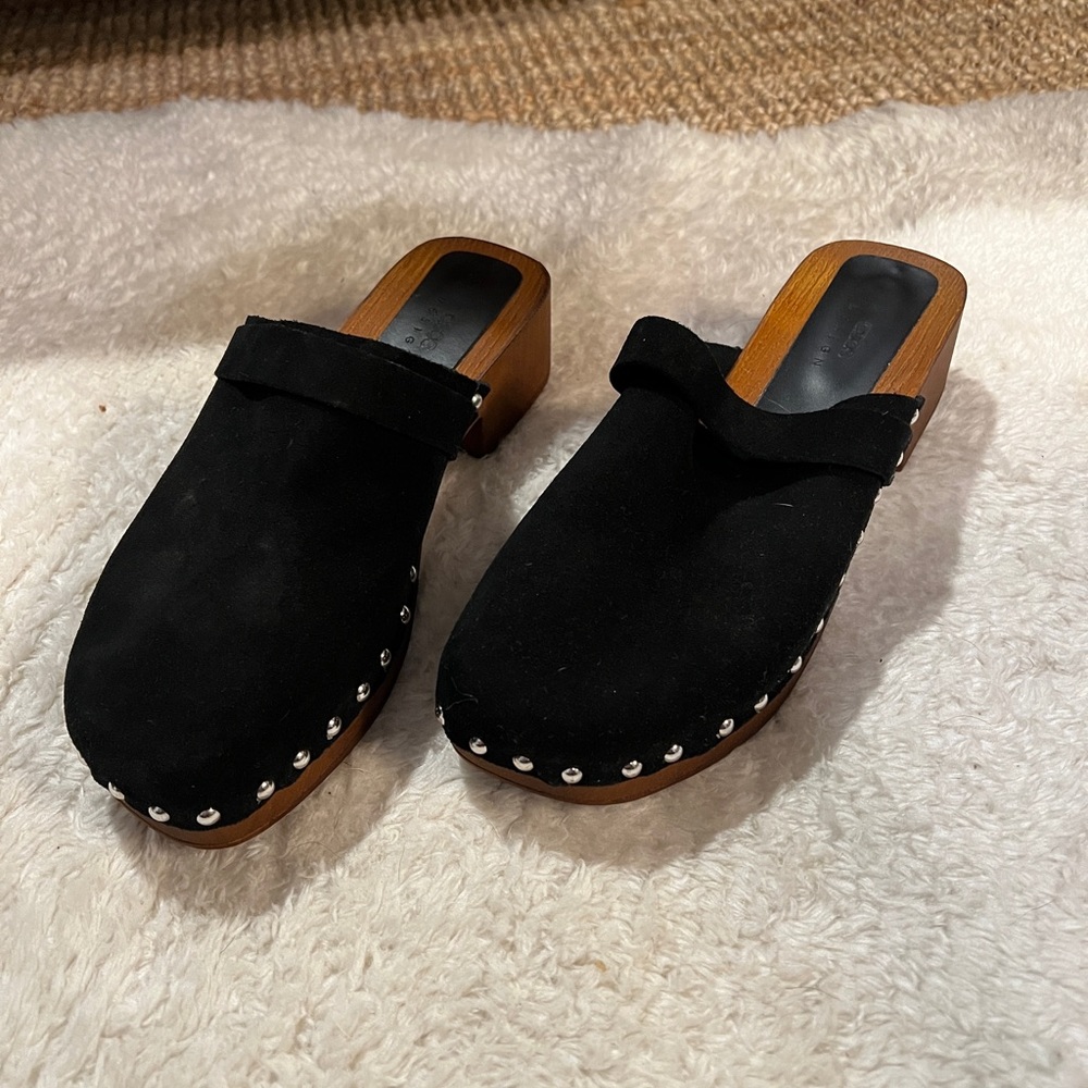 New ASOS black clogs